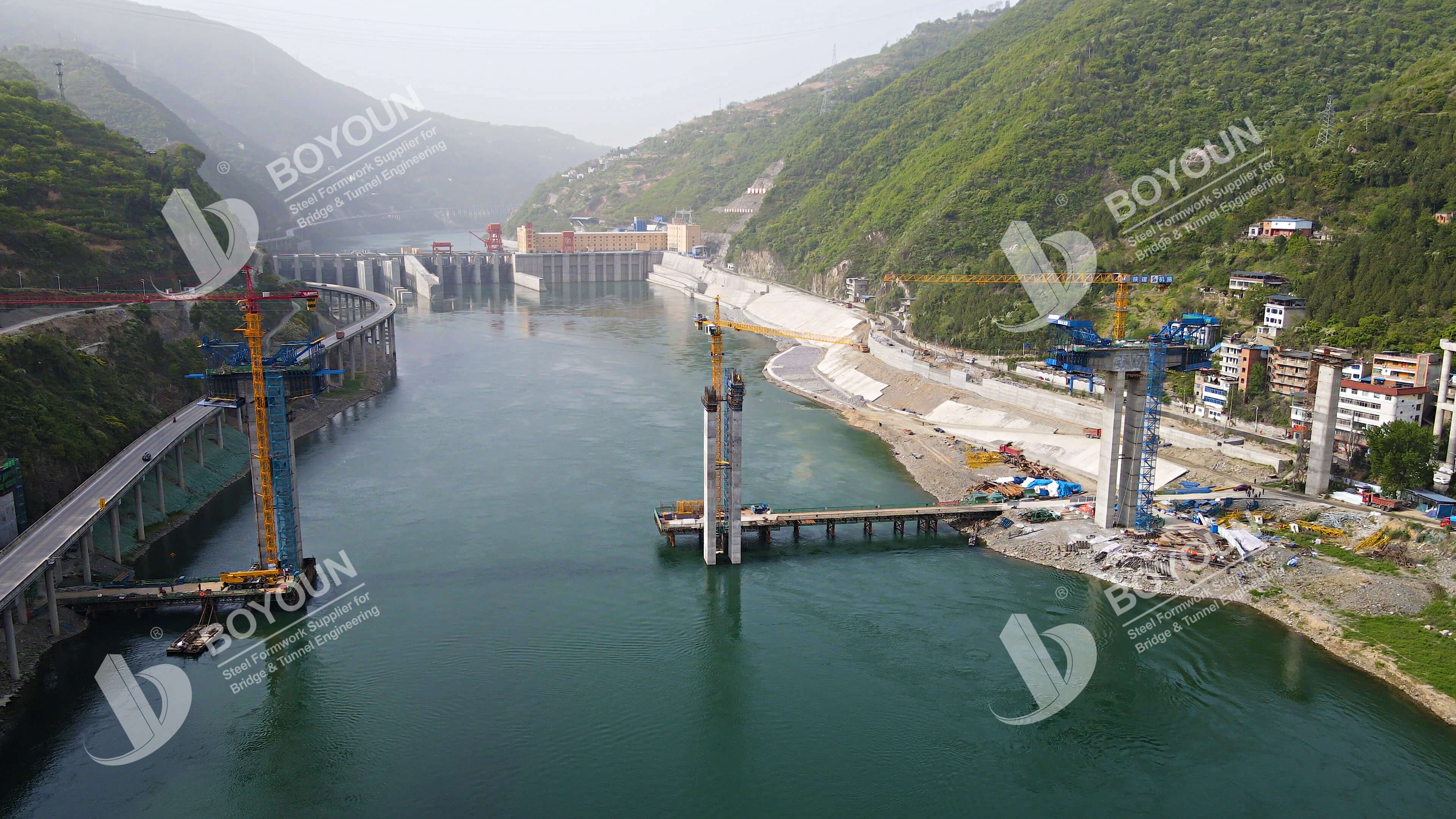 Xunyang han river cantilever casting